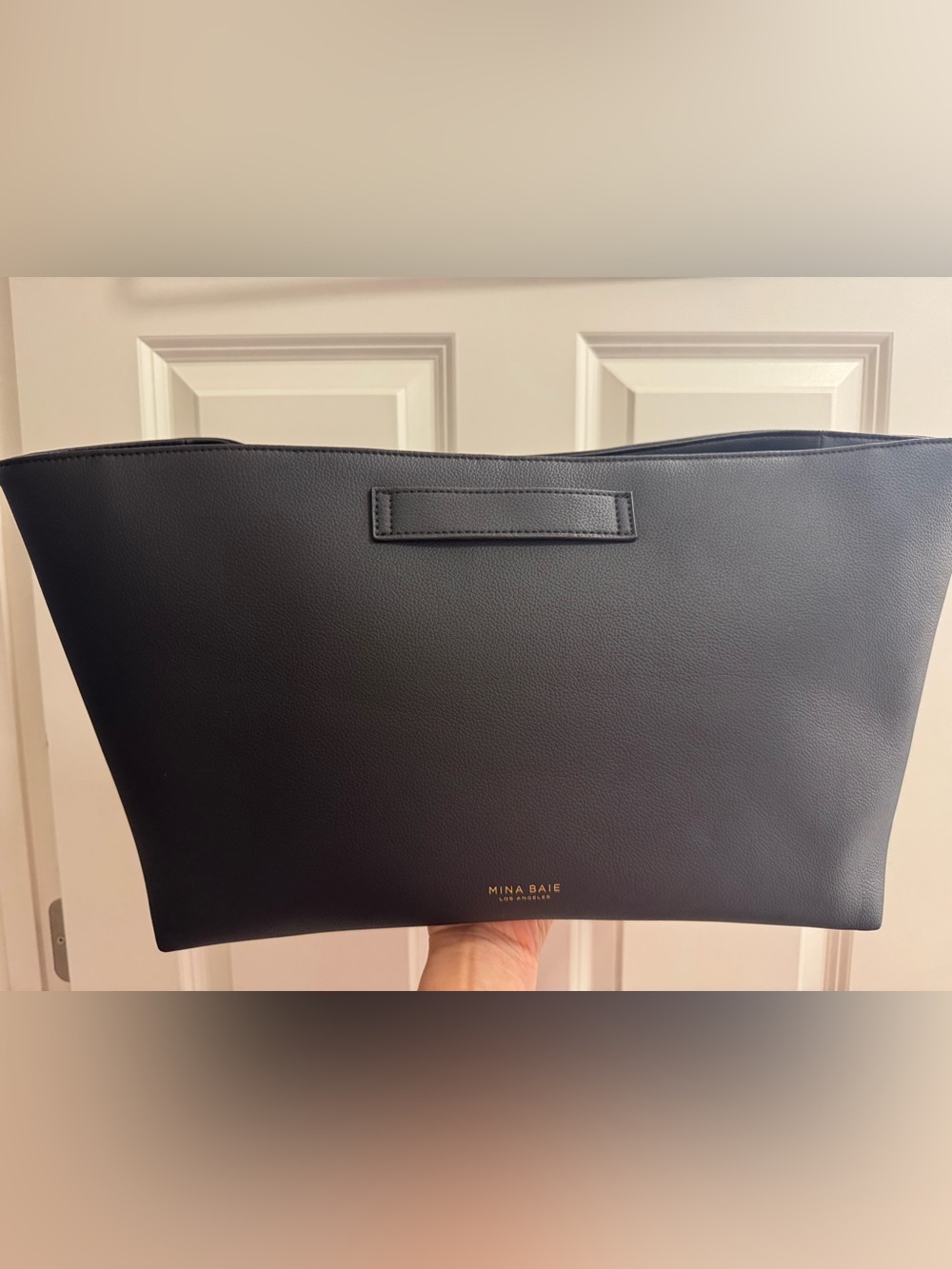 Mina Baie Black Vegan Leather Tote Insert
